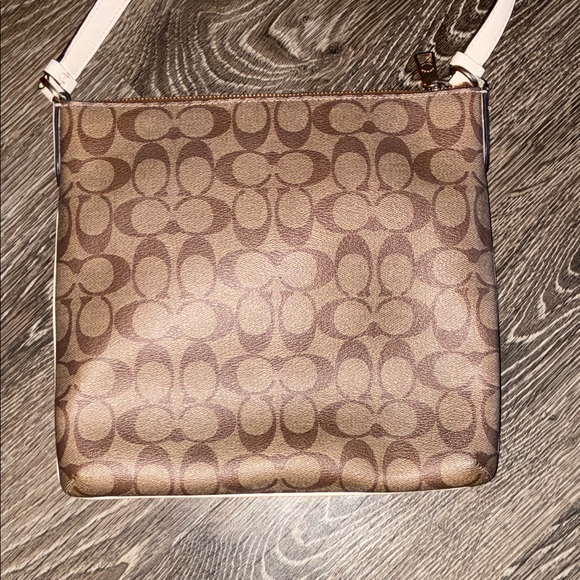 Coach Signature Brown and Cream Crossbody Bag - Picture 3 of 5